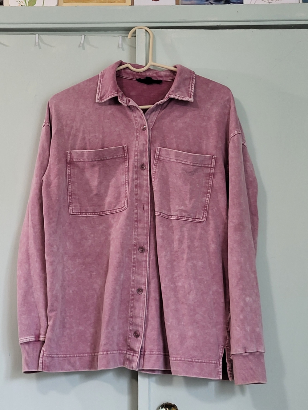 Jane and Delancey Washed Rose Button-Front Shirt